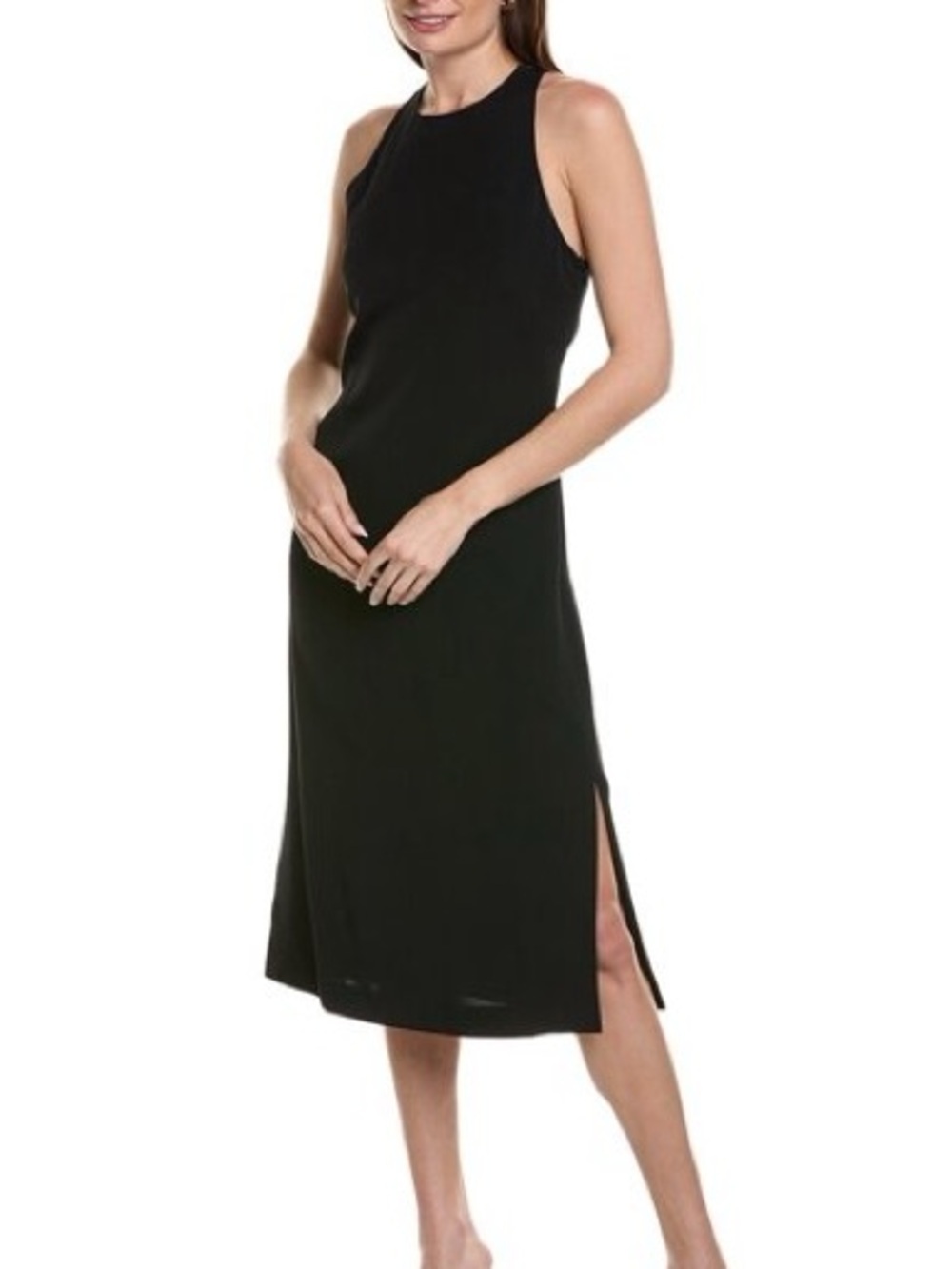 Theory black cross-back sleeveless midi dress Sleek Sleeveless size 0